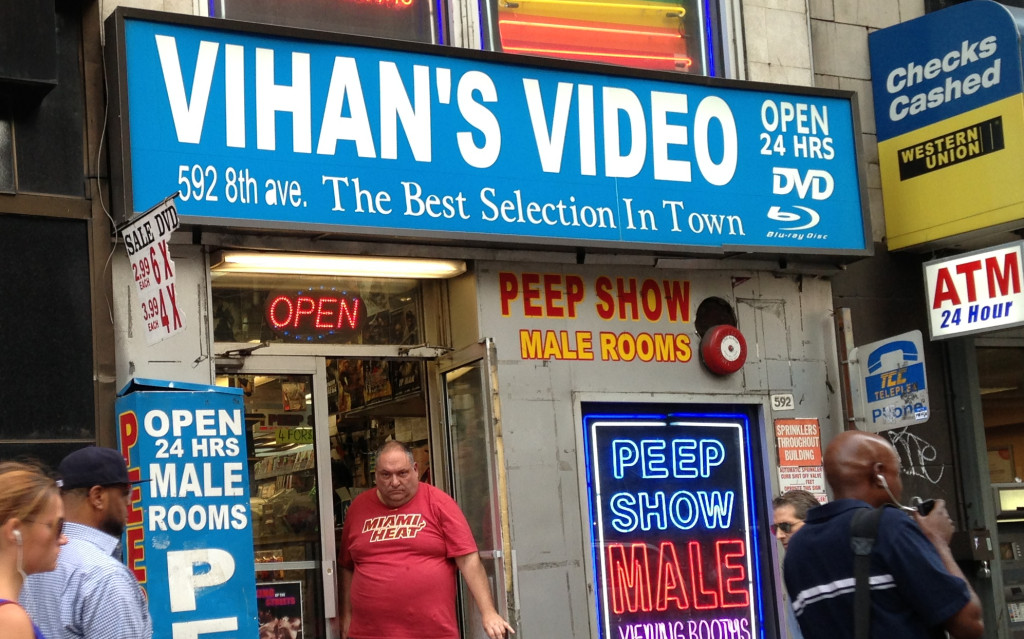 Vihan's Video is one of the so-called 60-40 video stores that remain in Hell's Kitchen. Many residents, including Vihan's Video manager, report seeing adult video stores moving away in recent years, and a decrease in walk-in traffic. 