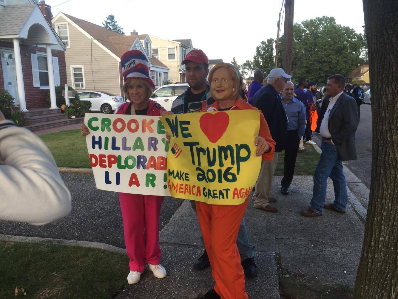 On the outside: protest at the debate