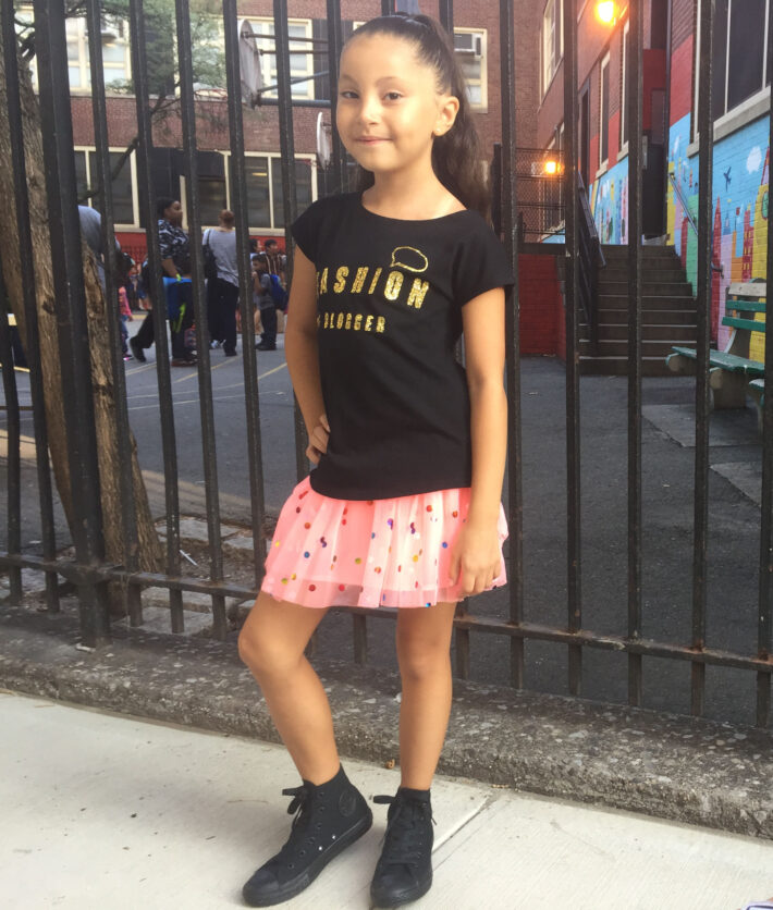 Ava Englenton picked out her outfit with her mom for back to school. Photo: David Klein.