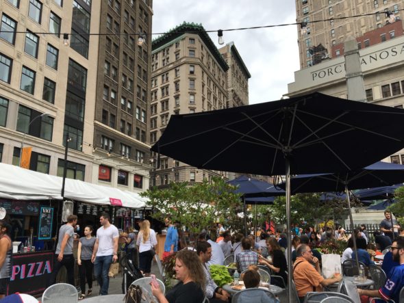 Customers sampled the fare from various food stands at Madison Square Eats, the biannual food fair near Madison Square Park and the location of Saturday's explosion.