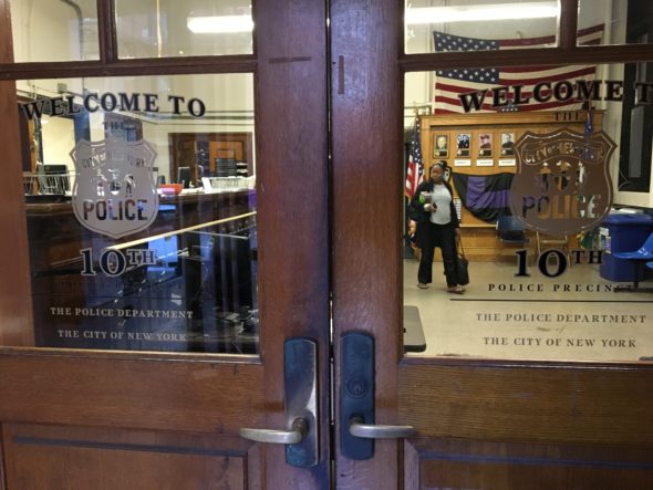 The doors to the 10th Precinct on 20th Street. Photo: Anade Situma