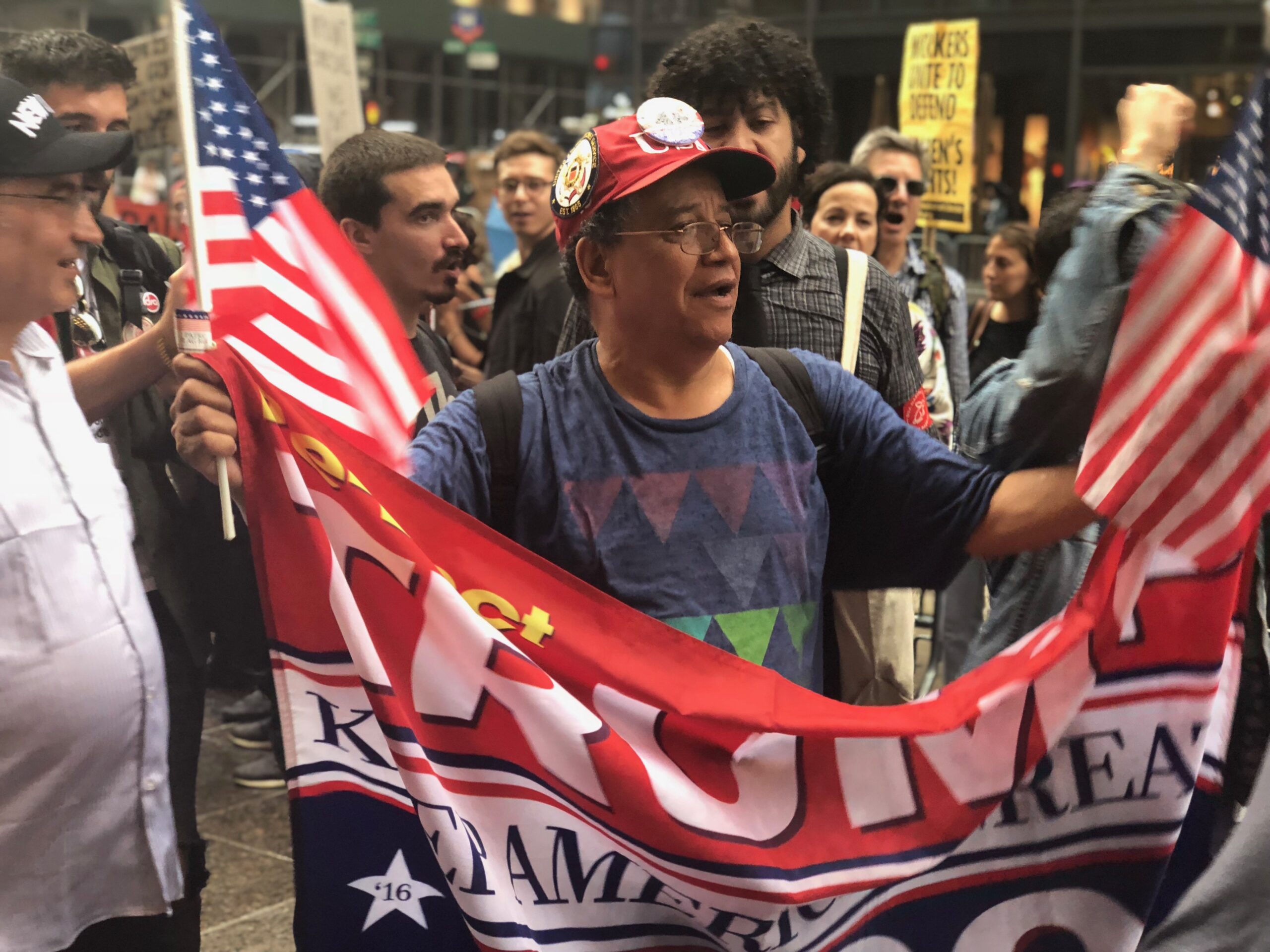 #CancelKavanaugh rally draws hundreds — and one Trump supporter