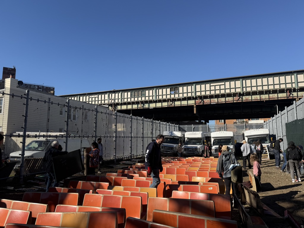 Subway superfans shop for retired MTA signs, benches and more